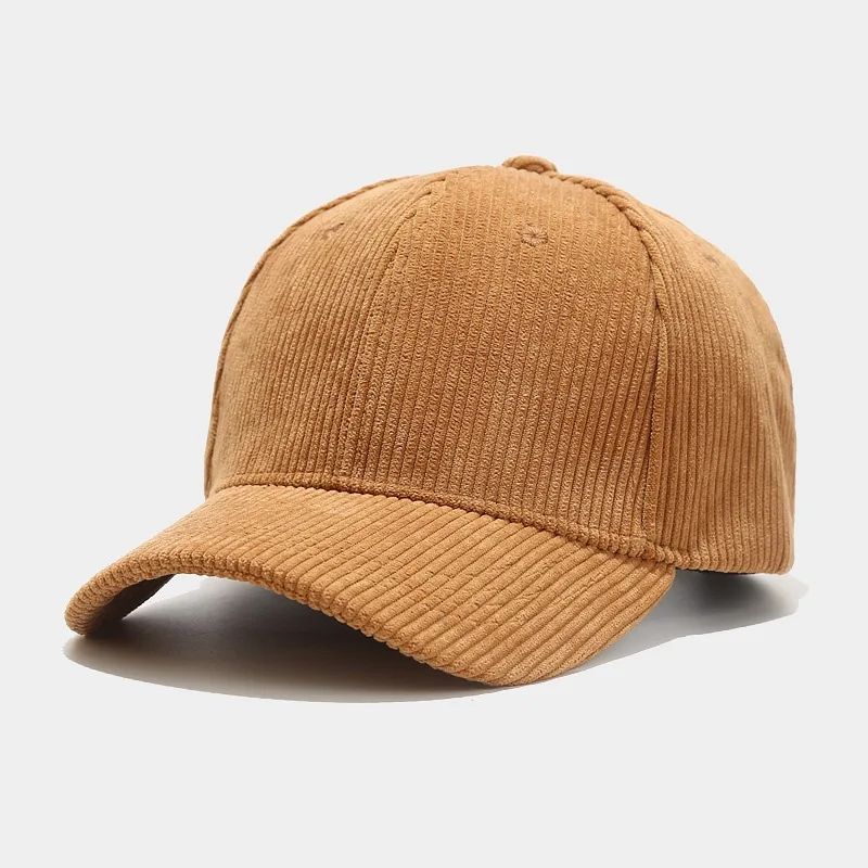 Spring Autumn Corduroy Baseball Cap Women Men Unisex Vintage Solid Snapback Hip Hop Hats Winter Adjustable Outdoor Sport Hat