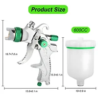 HVLP Professional Spray Gun 1.4/1.7/2.0/2.5mm Steel Nozzle Gravity Spray Gun Portable Car Paint Spray Gun DIY Spray Paint Kit 2