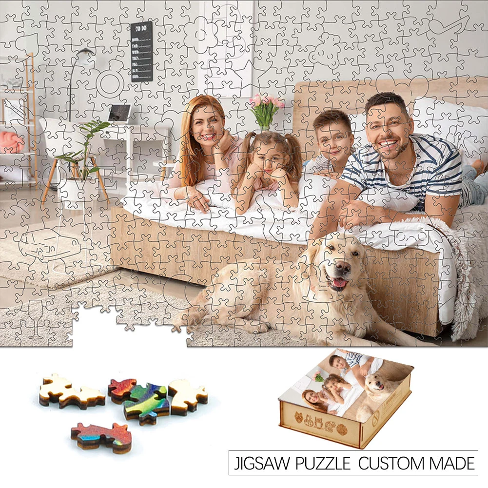 Photo Custom Personalized Jigsaw Puzzle Customized Wood Picture Diy Educational Toys for Adults Decoration Collectiable Gift 6 sheets diy photo album scrapbook corner sticker pvc colorful paper corner stickers frame picture decoration