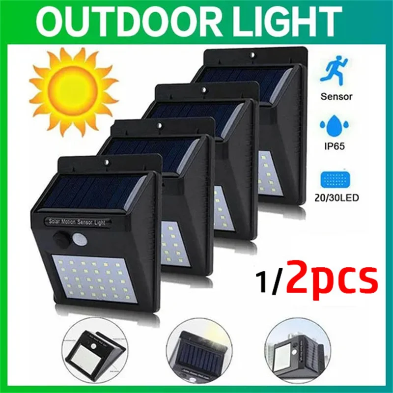 

20/30 LED Solar Powered Light Wireless PIR Motion Sensor Wall Light IP65 Waterproof Outdoor Garden Yard Pathway Solar Light Lamp