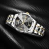 Men's Watches  Rhinestone Luxury Luminous Waterproof Double Calendar Week Quartz Movement Stainless Steel Fashion Business Watch 6
