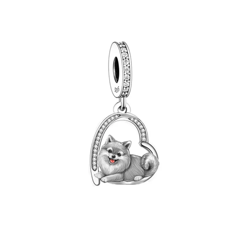 Fit Original Pan Charm Bracelet 925 Silver Yorshire Chihuahua Schnauzer Pomeranian Poodle Dog Bead For Making Women Berloque DIY 3
