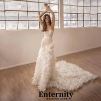 Customized A Line Sweetheart Wedding Dress Bridal Dress Charming Zipper Flower Applique Sleeveless Bridal Gown Vestidos De Novia 1