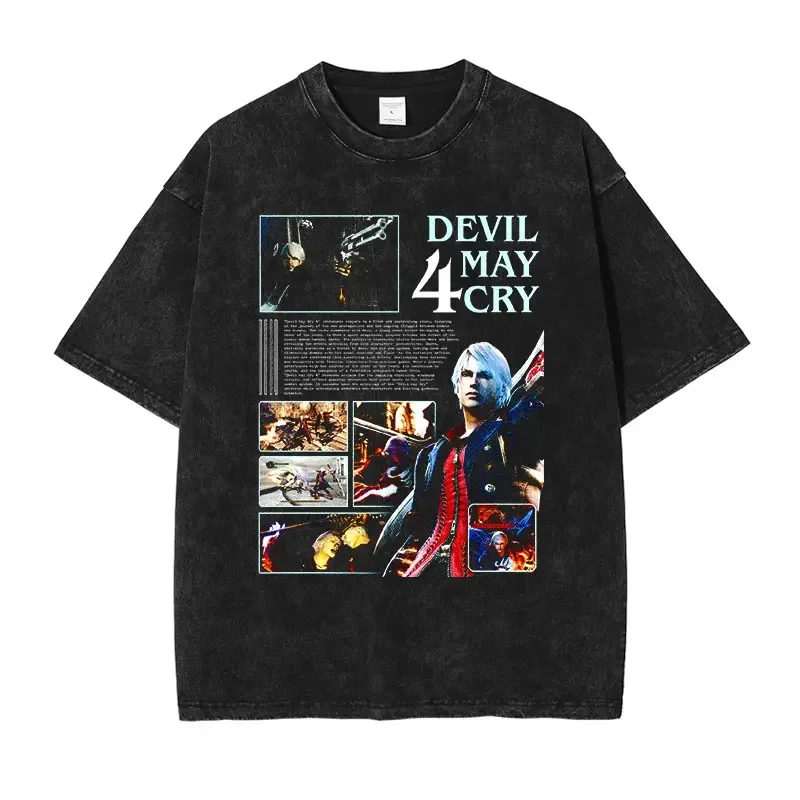 Dante Vergil Nero T Shirt Hip Hop PC Jogo Devil May Cry Vintage