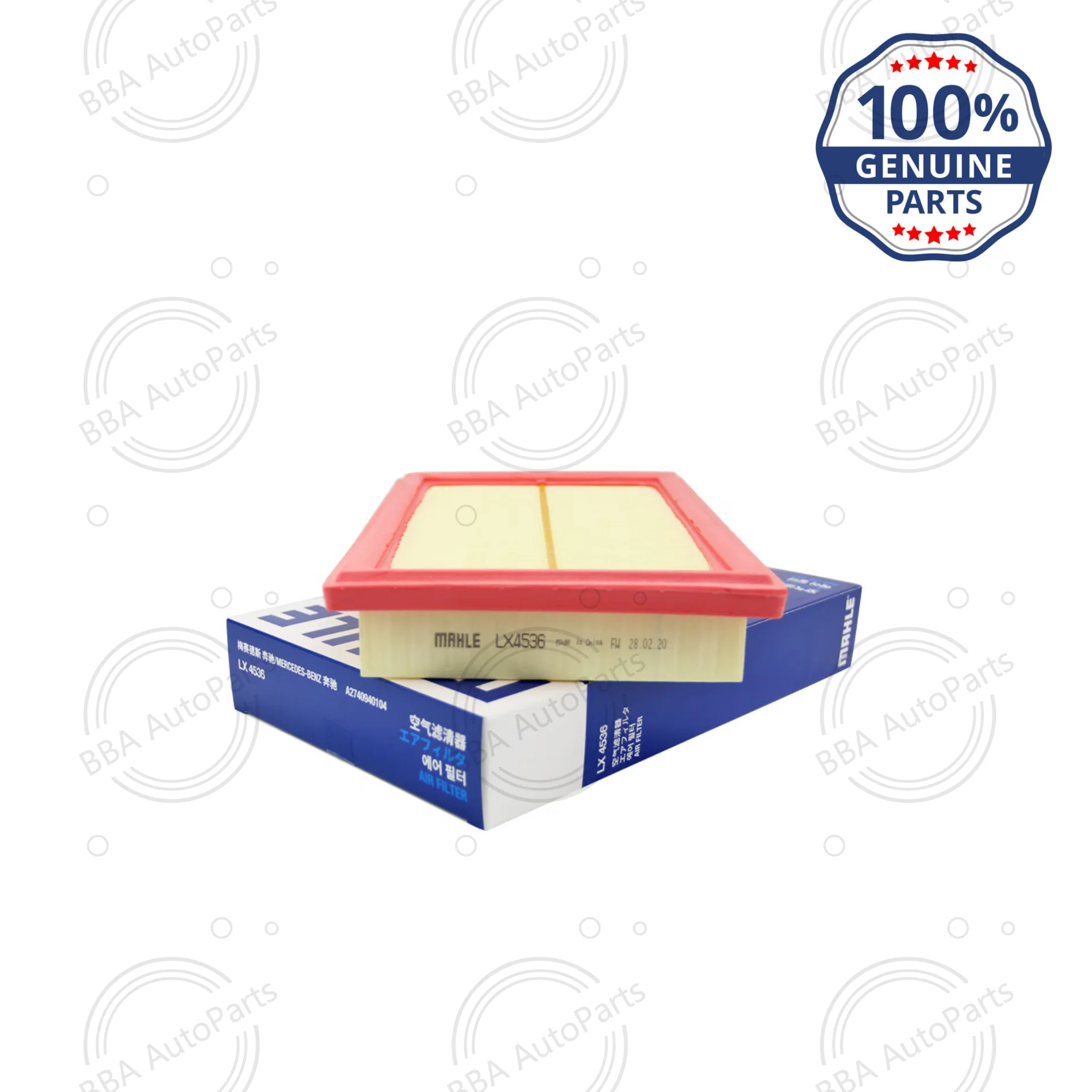 Mahle LX4536 LX3811 air filter for Benz C180L C200 C260L C300 E200 E300 GLC200 with OE A2740940204 A2740940104