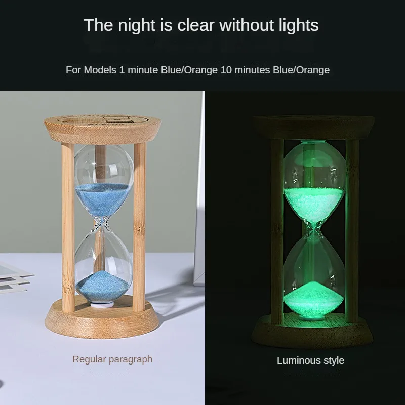 Night Light, Ornament Crafts, Desk Decor, Lamp Decoration Creative Bamboo Fluorescent Hourglass Timer Home Bedroom Decoration 1-30 Minute Night Light Time Hourglass Decoration Gifts