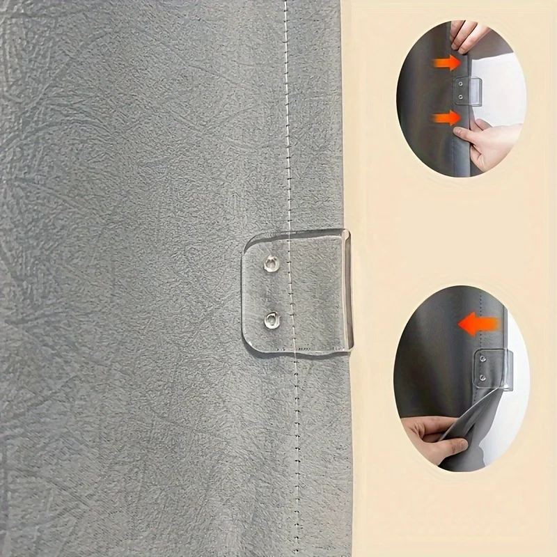 Durable Windproof Shower Curtain Clips - Secure, Stable, and Light-Proof Fixers Without Drilling