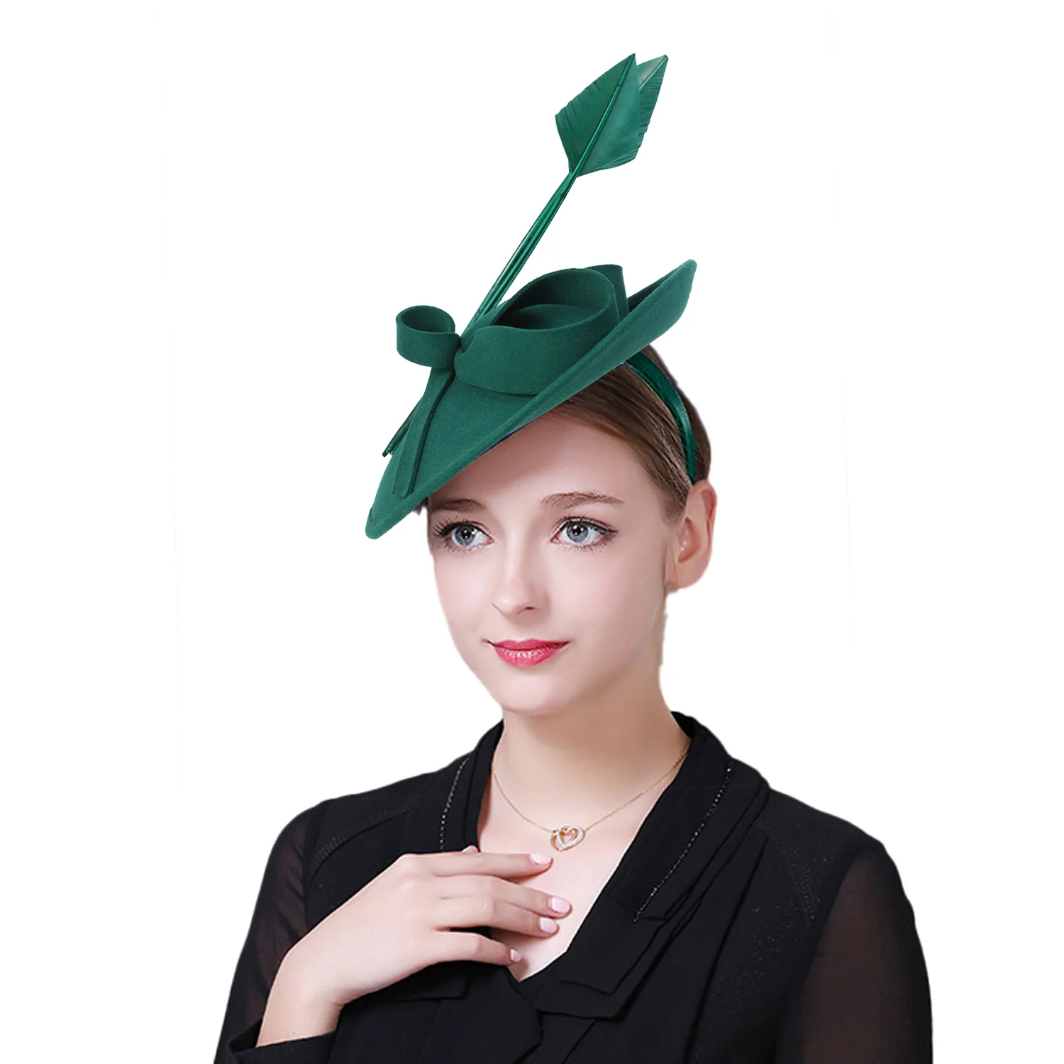 Elegant Women's Wool Fedora - Black Dress Hat for Formal Events