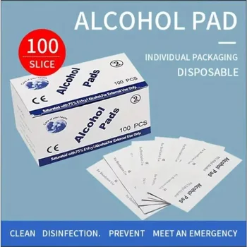 Salviette umidificate monouso con alcol al 75% per la pulizia antisettica della pelle, gioielli, cellulari, per la disinfezione, strumenti per la pulizia dei tatuaggi