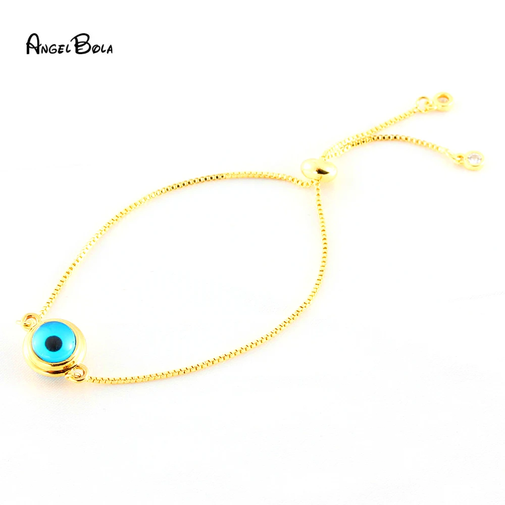 

Muslim Fashion New Lucky Devil Eyes Gold Jewelry Women's Bracelet Adjustable Size Bracelet Party Event Holiday Gift Wholesale