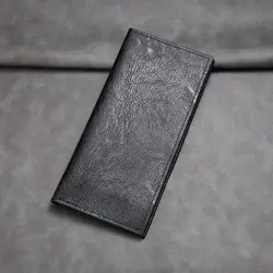 Men's PU Leather Long Wallet - Durable, Soft, and Spacious with Multiple Card Slots (Black)
