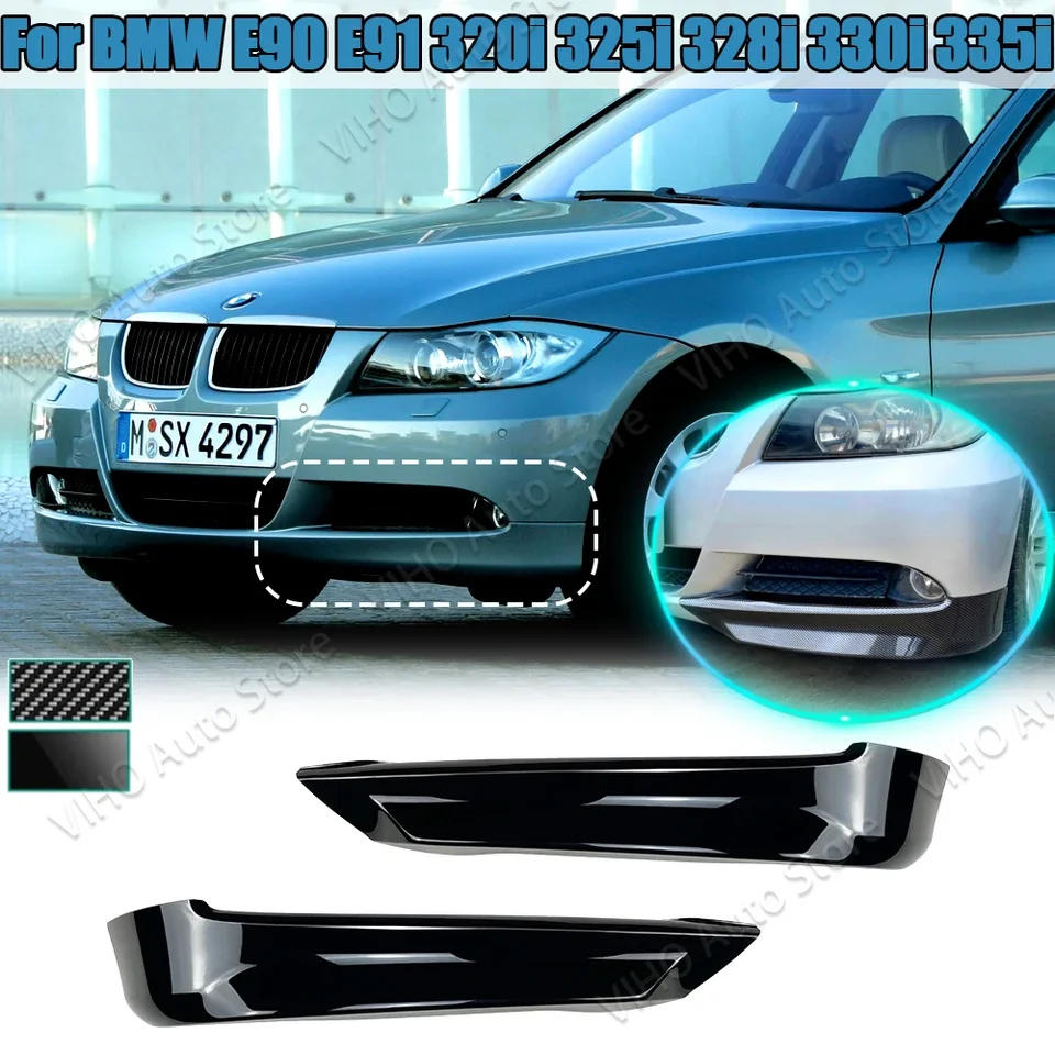 2 Stück Frontstoßstangen-Lippen Für BMW 3er E90 E91 2005-2008 - Sportliche Splitter In Schwarz