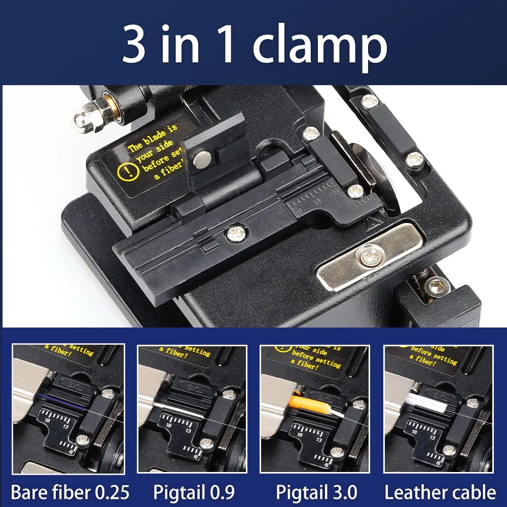 FASO High precision Black SKL-60S Optical   Fiber Cleaver with Automatic Return Knife Used for Pigtail 0.9/3.0,Bare fiber 0.25