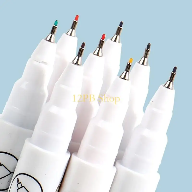 12PB 8 Color Marker 0.5MM Erasable Colorful Whiteboard Marker with Eraser