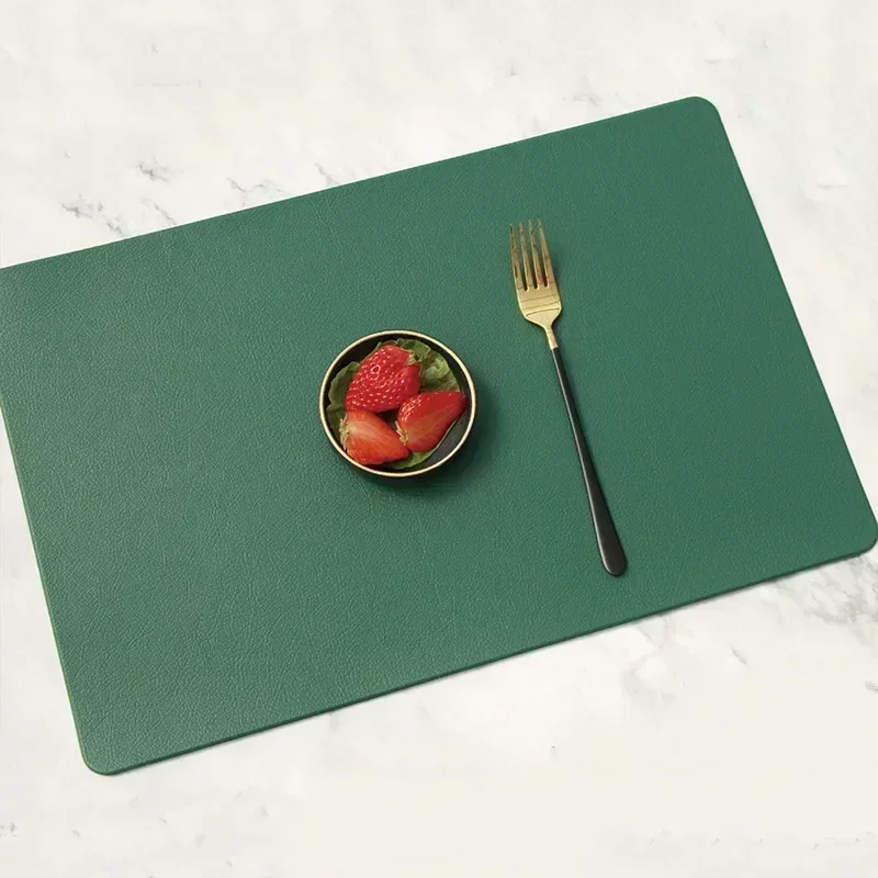 Nordic Style Waterproof Leather Rectangular Placemat for Home Decor and Dining