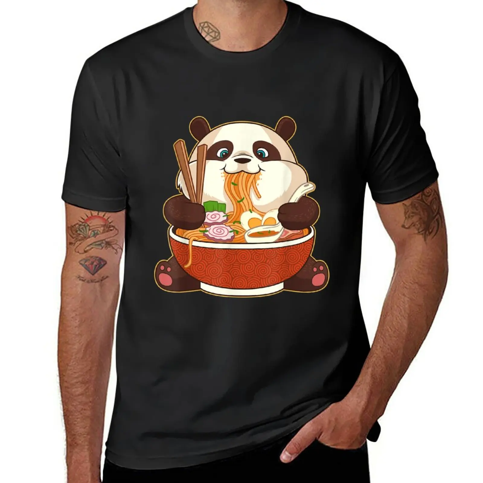 

New Kawaii Cute Anime Panda Otaku Japanese Ramen Noodles Gift T-Shirt graphic t shirt t shirts for men graphic