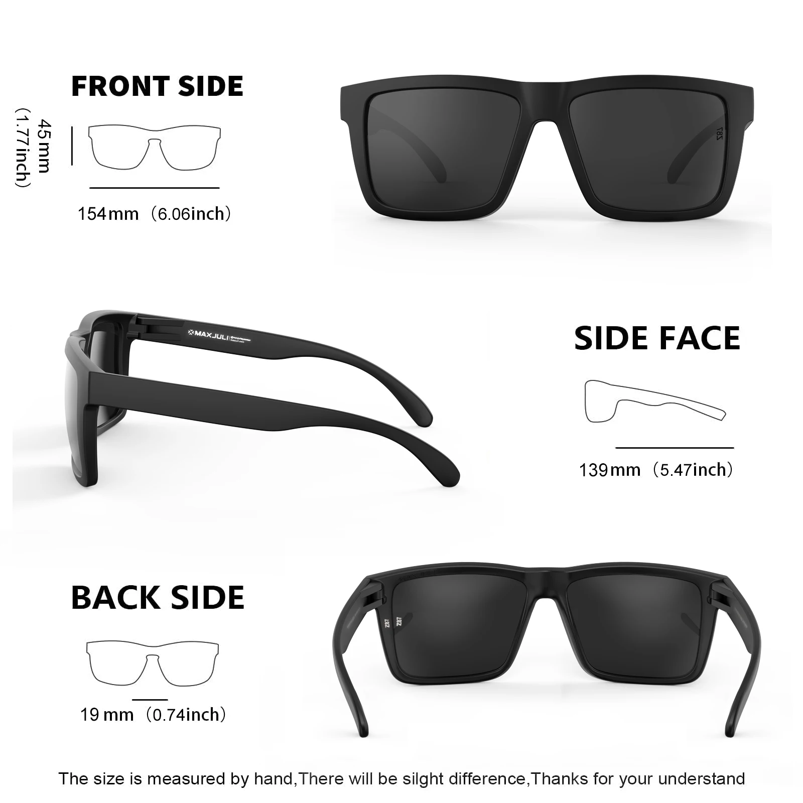 UV Protection Glasses MAXJULI Big Heads Sunglasses Men TR90 Ultralight UV400 Protection Glasses 8228