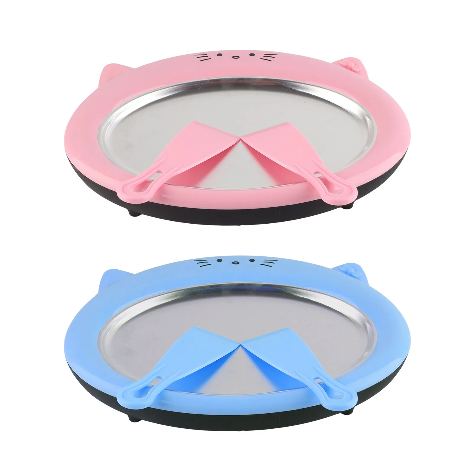 Ice Cream Maker Pan with 2 Scrapers Multifunctional Food Plate Durable Rolled Homemade Rolled Cream Frozen Yogurt Gelato