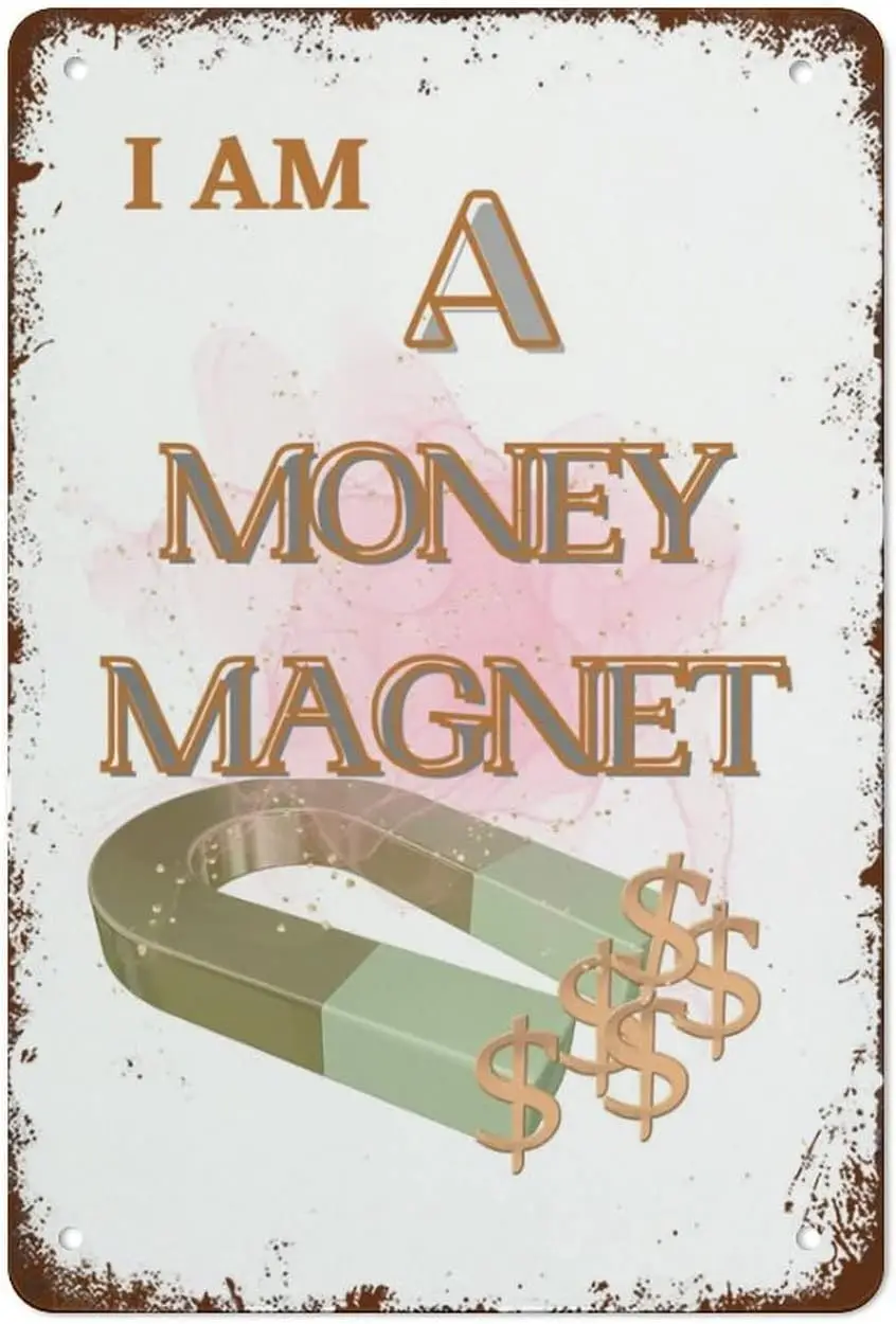 I Am A Money Magnet Wall Art Affermazione Positiva Money Minity Poster Wall Art Print Inspire Best Vintage Fun Home