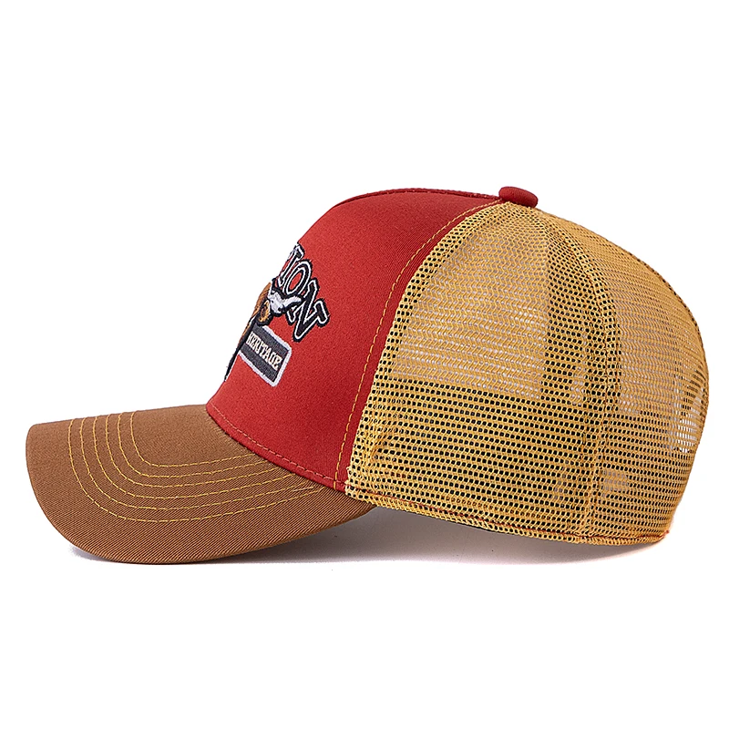 Unisex Summer Breathable Mesh Trucker Hat Bulls Head Pattern Baseball Cap Adjustable Snapback Hats For Men And Women 5