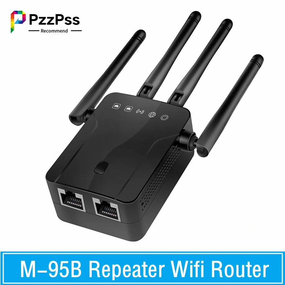 

PzzPss Wireless M-95B Repeater Wifi Router 300M Signal Amplifier Extender 4 Antenna Router Signal Amplifier For Office Home