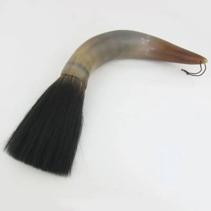 Ultra Large Weasel Hair Chinese Calligraphy Brush Pen Ox Horn Penholder Hopper-shaped Brush Long Bucket Brush Festival Couplets