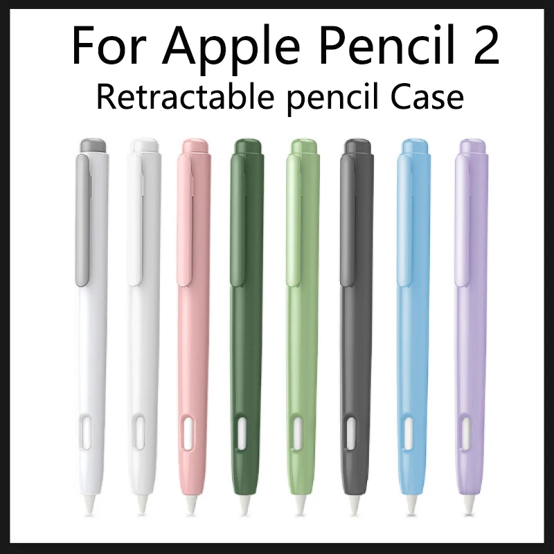 

Protective Case for Apple Pencil,Pencil Case Holder with Built-in Clip,Retractable Tip Protection,Spring Button,Secures Cap