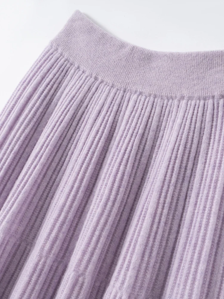 Cashmere skirt elastic waist
