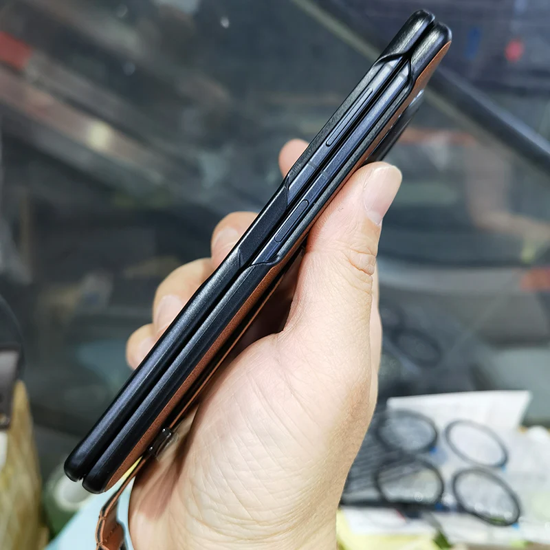 Finger Hand Grip Band Belt Strap Case For Samsung Galaxy Z Fold6 Fold5 Fold4 Fold 6 5 4 Business PU Leather Protector Shell | Gaffar India