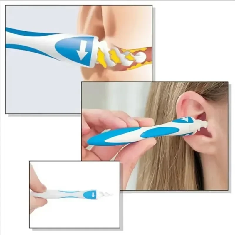 Ear Wax Remover Tool with 16 Soft Silicone Tips - Safe Ear Cleaner for Gentle Wax Extraction, Easy-Grip Manual Ear Cleaning Kit