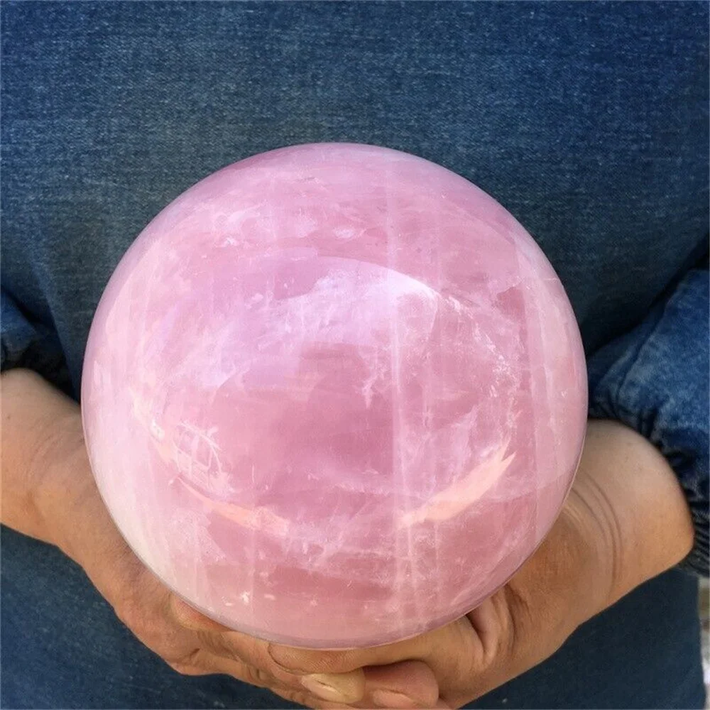 

Magical Natural Pink Rose Stone Ball Quartz Pink Crystal Mineral Specimen Healing Home Office Degaussing Decorative Treatmen Gem