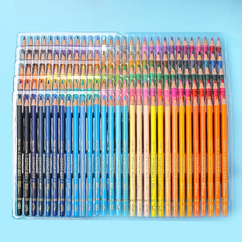 프리미엄 150 색상 독특한 수채화 연필, 부드러운 나무 수용성 스케치 연필 세트, 학교 그림 미술 용품