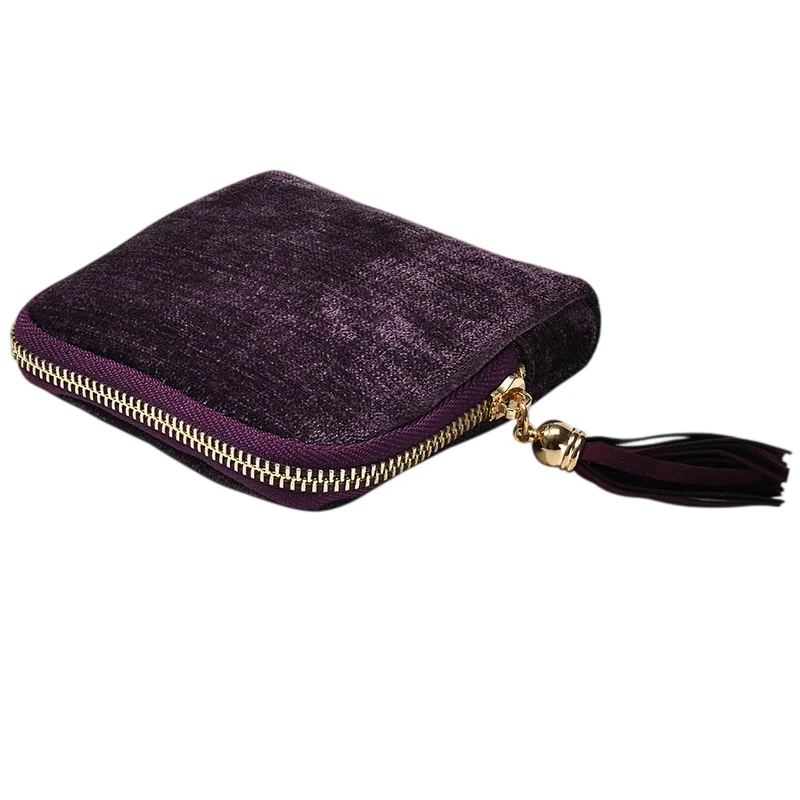 Luxurious Velvet Travel Jewelry Organizer - 6-Layer Zippered Pouch for Elegant Accessories Storage