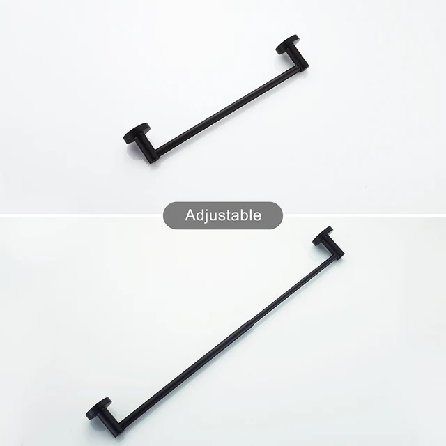 ราวแขวนผ้าแบบเดี่ยวสีดำสำหรับห้องน้ำราวแขวนผ้าแบบเดี่ยวผ้าโครเมียมชั้นวางผ้าขนหนูเดี่ยวแบบยืดหดได้ 3 ราวแขวนผ้าแบบเดี่ยวสีดำสำหรับห้องน้ำราวแขวนผ้าแบบเดี่ยวผ้าโครเมียมชั้นวางผ้าขนหนูเดี่ยวแบบยืดหดได้ 3