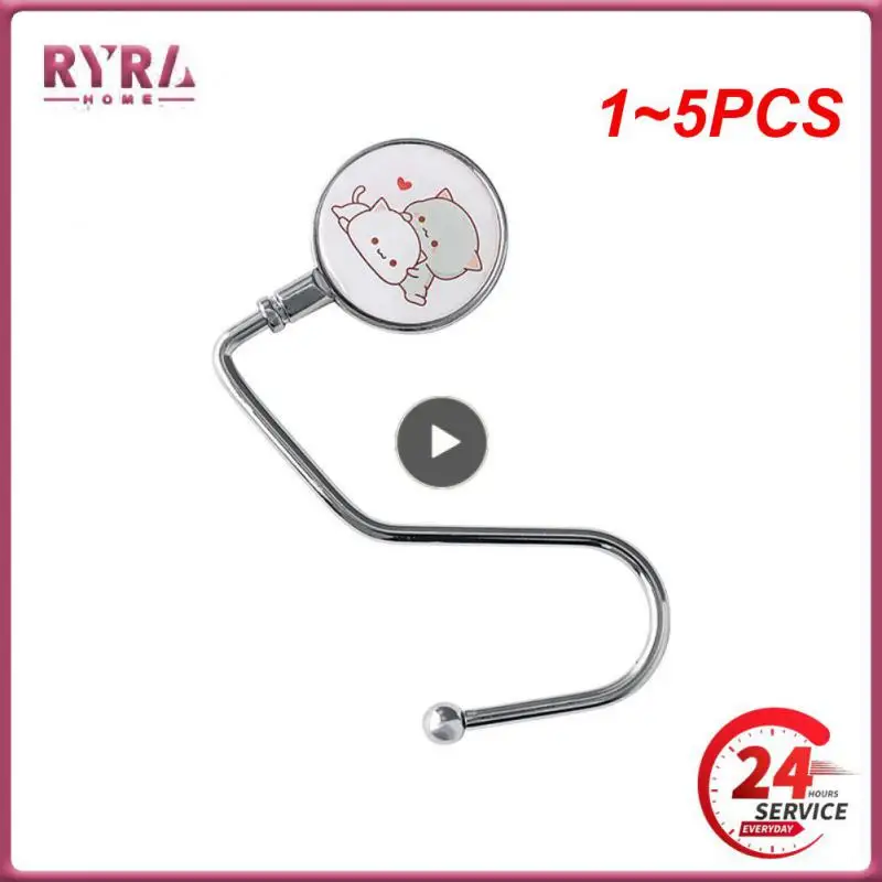 

1 ~ 5 шт. большой мультяшный узор несущий Настольный боковой крючок металлический портативный подвесной крючок для сумки вешалка для сумок Складной Подвесной стол