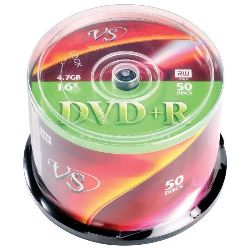 Диски DVD+R VS 4 7 Gb 16x КОМПЛЕКТ 50 шт Cake Box VSDVDPRCB5001 | Электроника