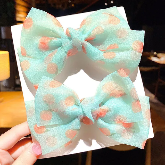 2022 New Bow Headgear Cute Sweet Little Girl Hair Accessories Summer Girls Net Red Clips Baby Hairpins Children Hair Clips Gifts H3