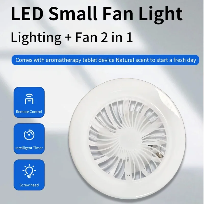 Ceiling Fan Lamp LED Decorative Light 2 In 1 Energy-Saving Remote Control Induction Dimming Bottom Noise Mute E27 Base 85-265V