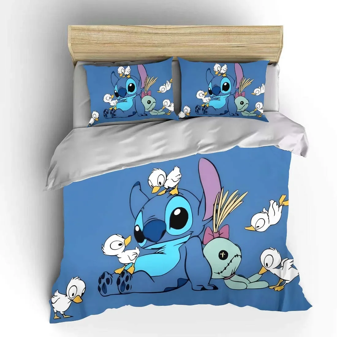 

Stitch Cartoon Bedding Set Children Disney Fashion 3 Pieces Set King Size Bed Set US Twin Adult Bed Cover Bedroom Quilt Gift