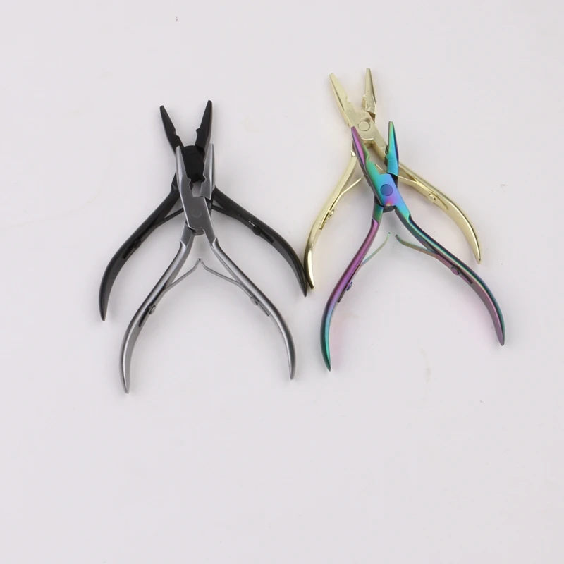 1 PC 5 inch Silver Stainless Steel Clamp Hair Extension Plier with hole Keratin Hair Extensions Ring Removal Tools