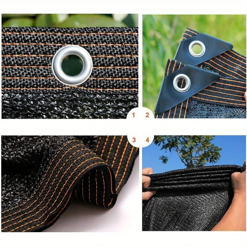 Outdoor Shade Cloth, Shade Netting for Balcony, Garden, UV Resistant Awning, Shade Sail, with Grommet