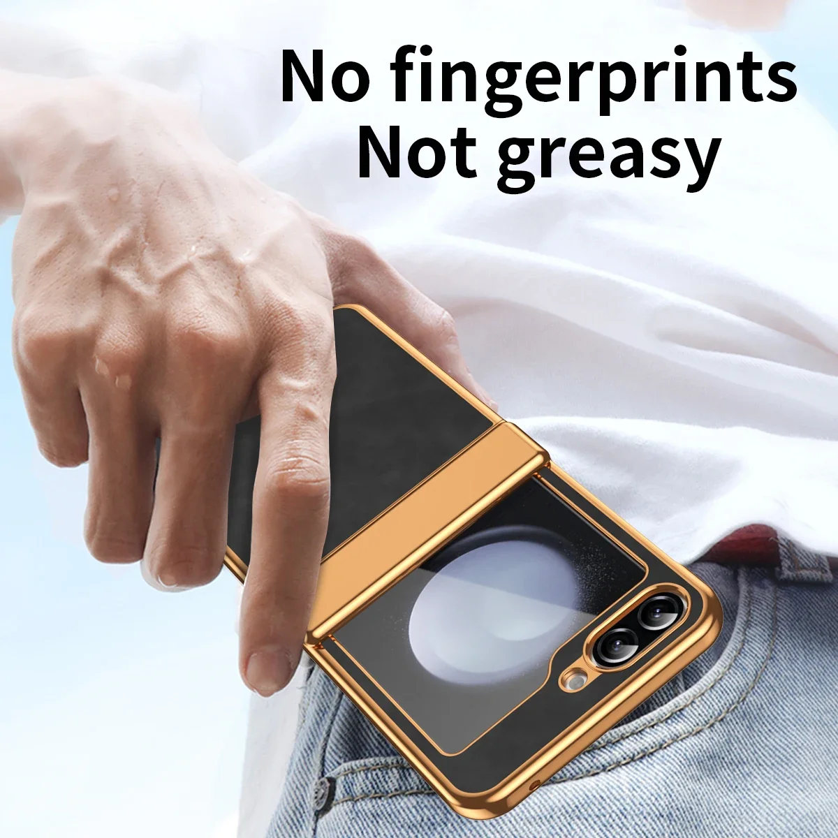 Elegant Leather Folding Phone Case with Shockproof Shell Protection