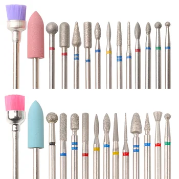 14pcs/set Nail Drill Machine Bit Nail Gel Removal Polishing Tools Pedicure Manicure Rotary Grinding Buffer Polisher