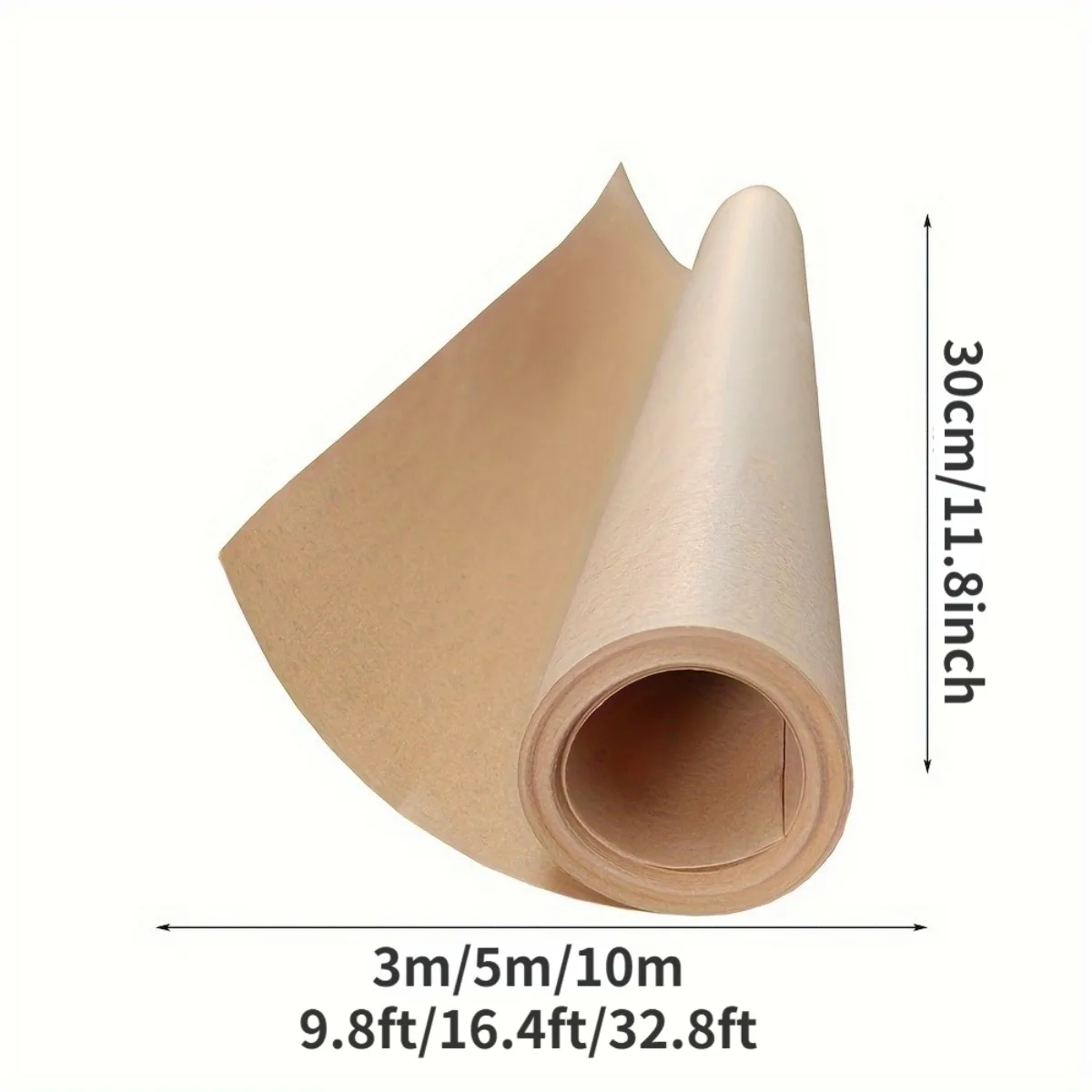 1 Roll of Brown Eco Kraft Paper, Wrapping Paper Roll, Fully Recyclable Gift Wrap for Packing, Arts and Crafts, Gift Wrapping