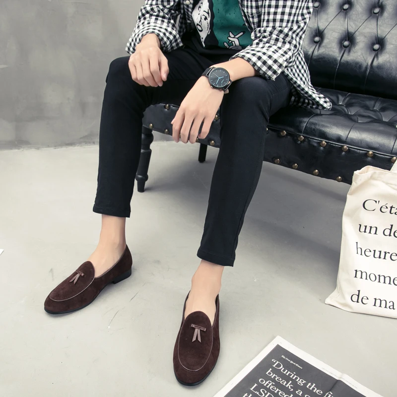 Men's Suede Tassel Loafers Size：38-44 Soft Soled Comfortable Loafers Simple Daily OfficeVersatile Casual Formal Slip on Shoes