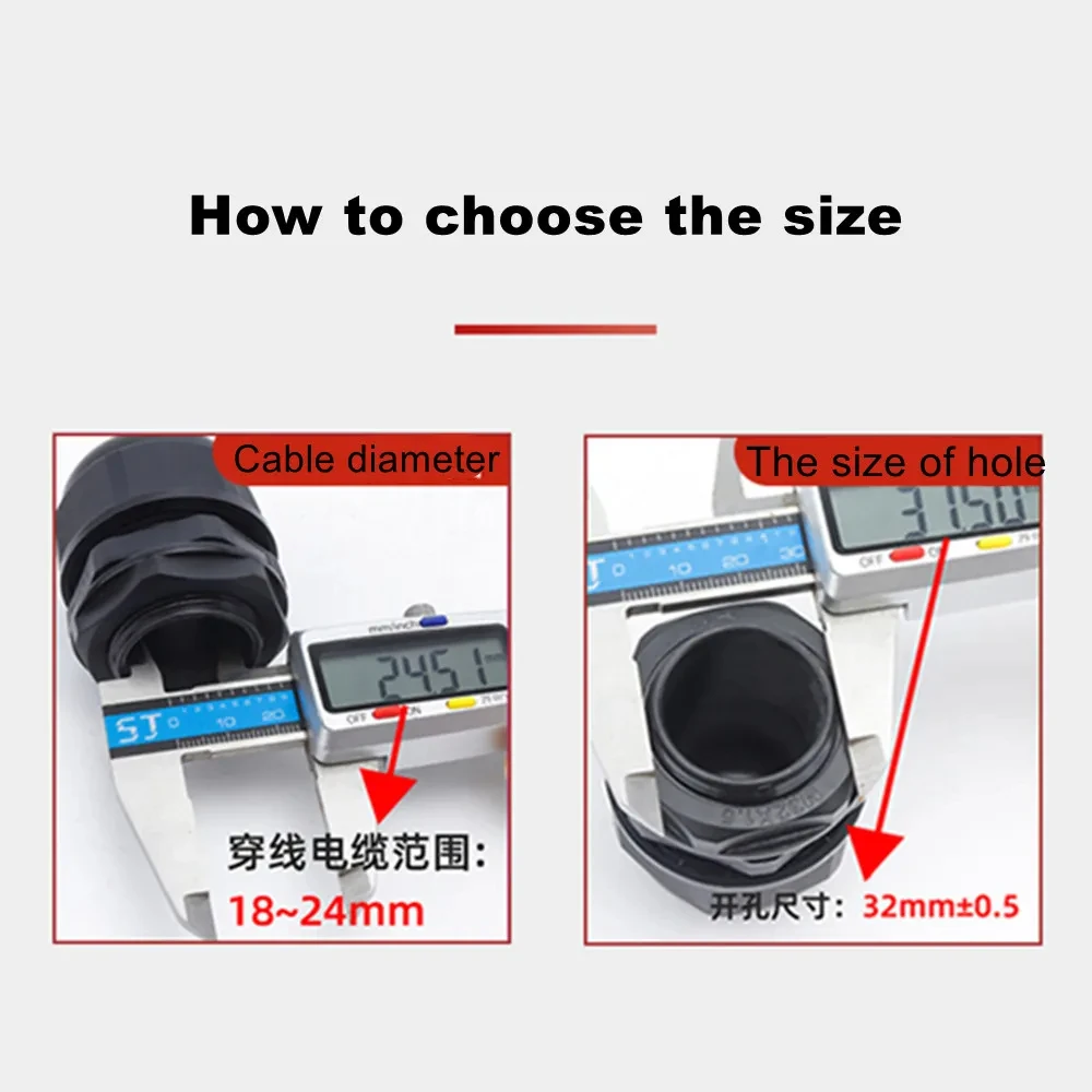 Waterproof Cable Gland Plastic Cable Entry IP68 PG7 PG9 PG11 PG13.5 PG16 PG19/21 Nylon Plastic Connector for 3-6.5mm