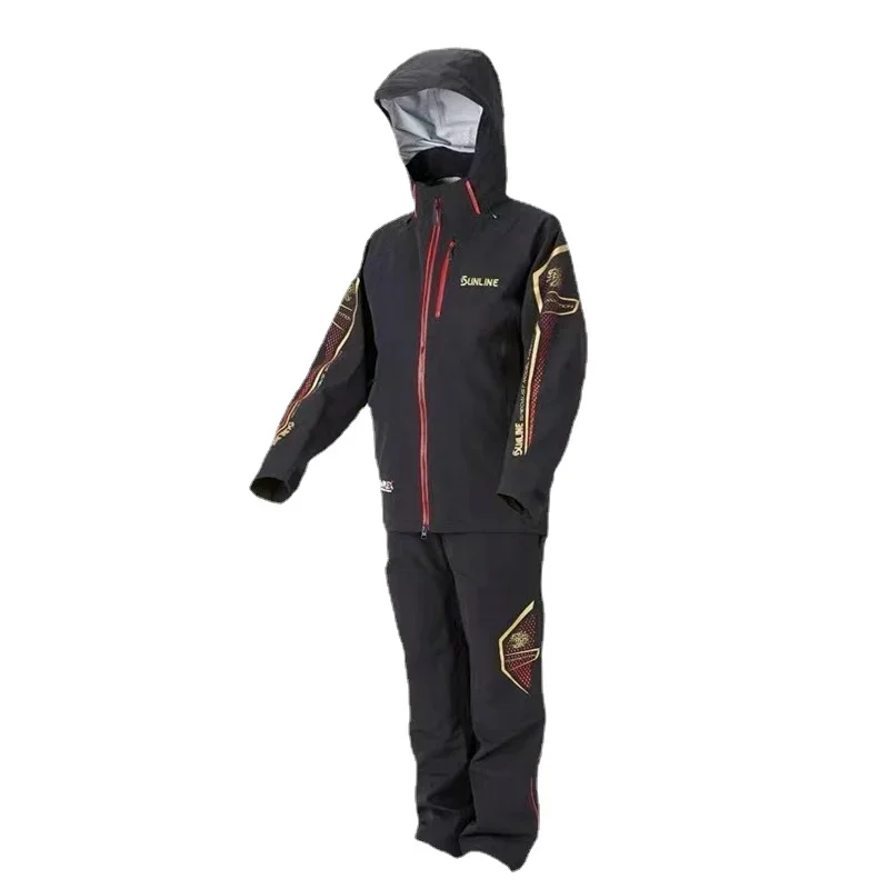 

2023 New SUNLINE GOTX Waterproof Fishing Jacket and Pants 2pcs Set Men Fishing Suit Charge Coat and Overalls 4 Seasons SUW-22301