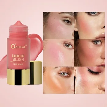 6 Colors Small Eyedropper Liquid Blush Long-Lasting Natural Red Brightening Cream Pressing Blusher Eyeshadow Contour Makeup