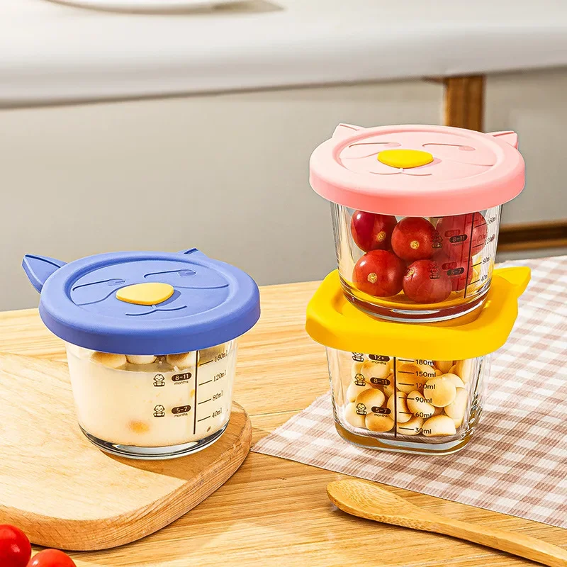 Детский стеклянный контейнер для пищевых продуктов, 200 мл
