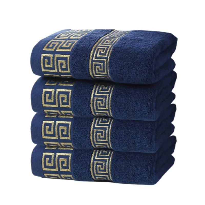 1/4/6pcs Cotton Towel Set Bathroom 35x75cm 70x140cm Embroidered Bath Towel Cover Personalized Sport Gift Towels Blue White Brown